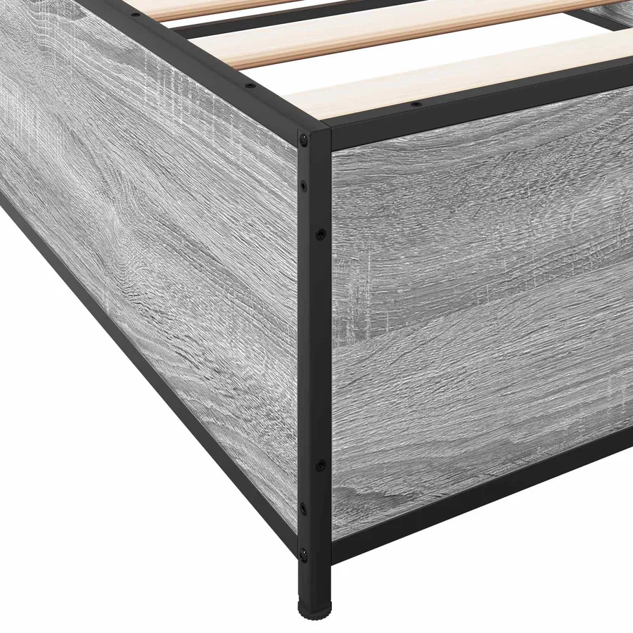 Cadre de lit Sonoma gris 80 x 200 cm Bois d'ingénierie - 6