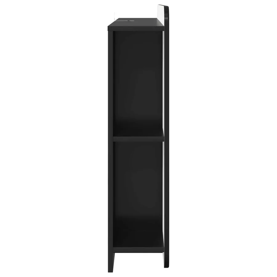 Cabinet de Tête de Lit avec stockage Noir Bois d'ingénierie - 6