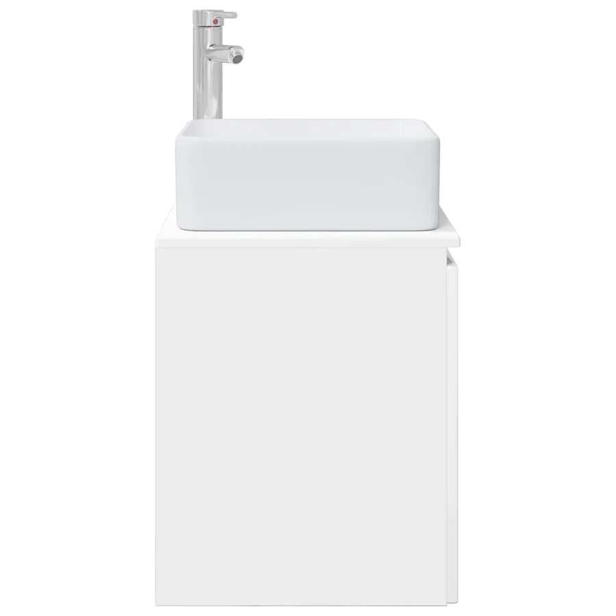 Vanité de lavabo mural Blanc brillant 49,5 x 41 x 63 cm - 4