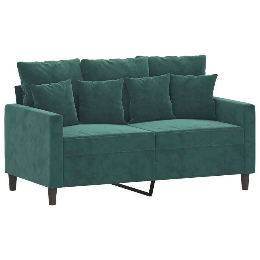 Ensemble de canapés 4 pcs avec coussins Vert foncé Velours - 4