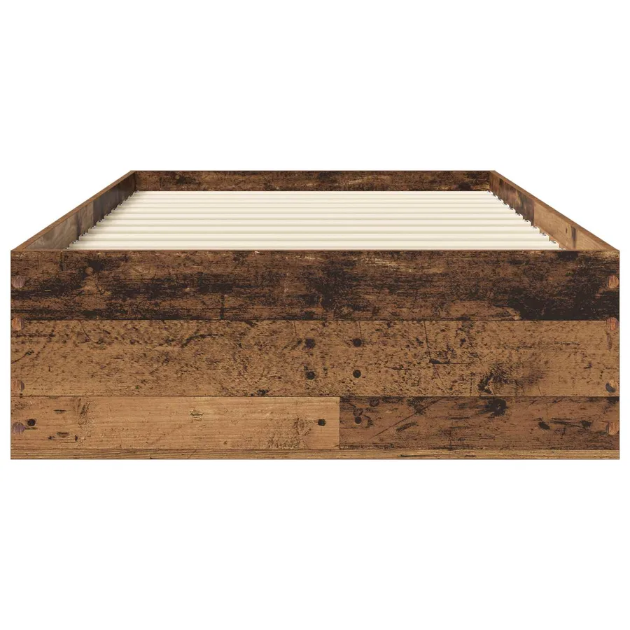 Cadre de lit avec tiroir Bois ancien Bois d'ingénierie - 3