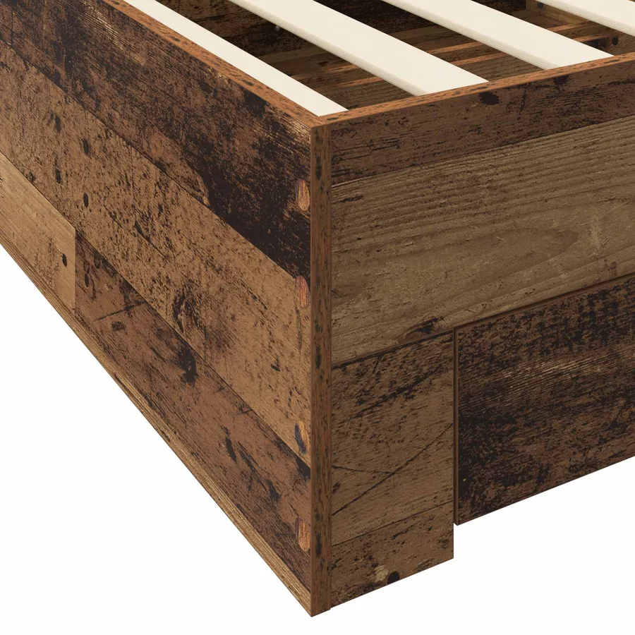Cadre de lit avec tiroir Bois ancien Bois d'ingénierie - 5