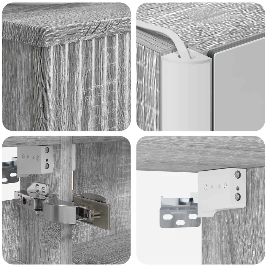 Ensemble de mobilier de salle de bain 5 pcs Sonoma gris - 8
