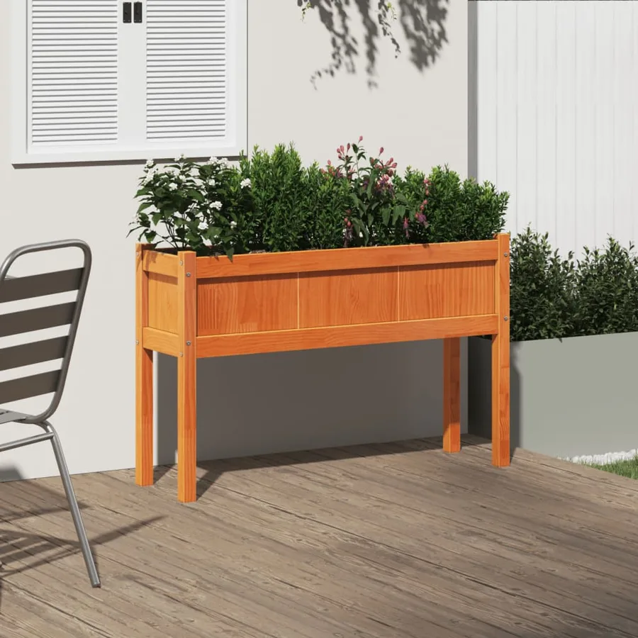 Jardinières avec pieds et pieds 110x31x70 cm bois de pin massif - 3