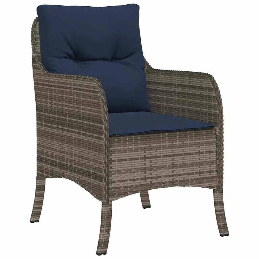 Ensemble de salle à manger pour jardin 5 pcs Gris polyrotin - 6