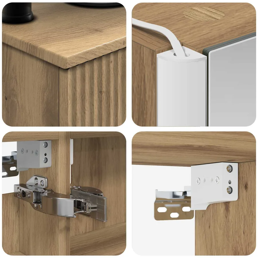 Ensemble de mobilier de salle de bain 6 pc Chêne artisanal - 8