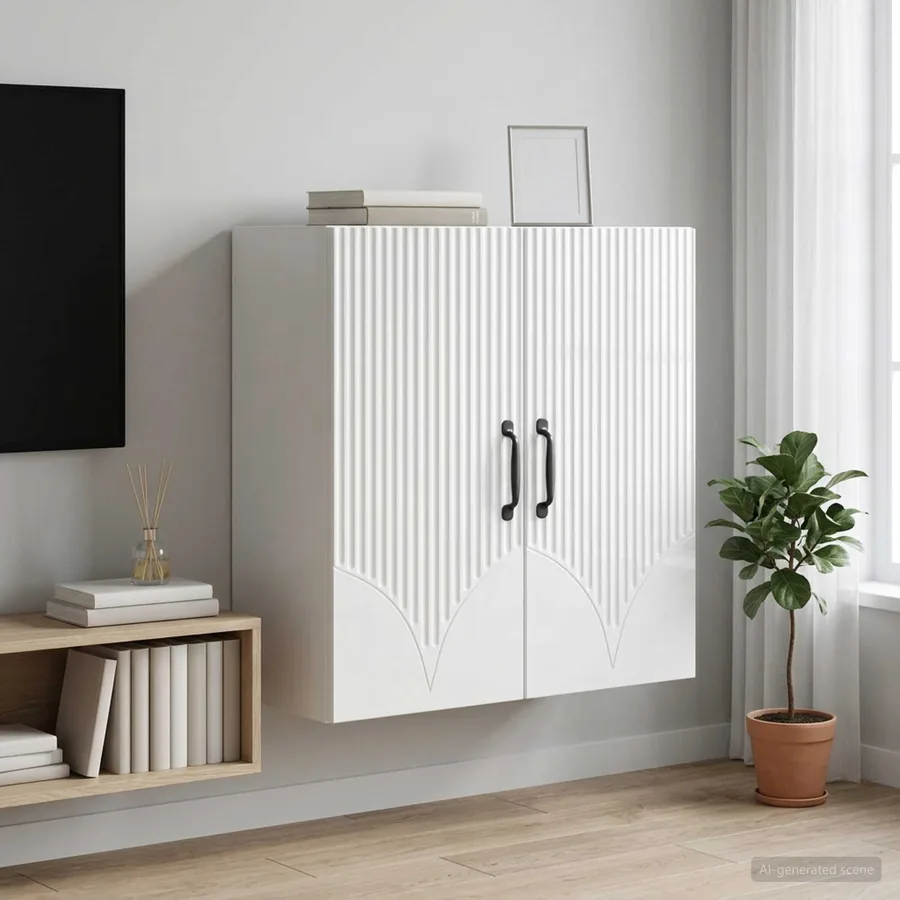 Armoire Murale Blanc brillant 59 x 31 x 60 cm Bois d'ingénierie