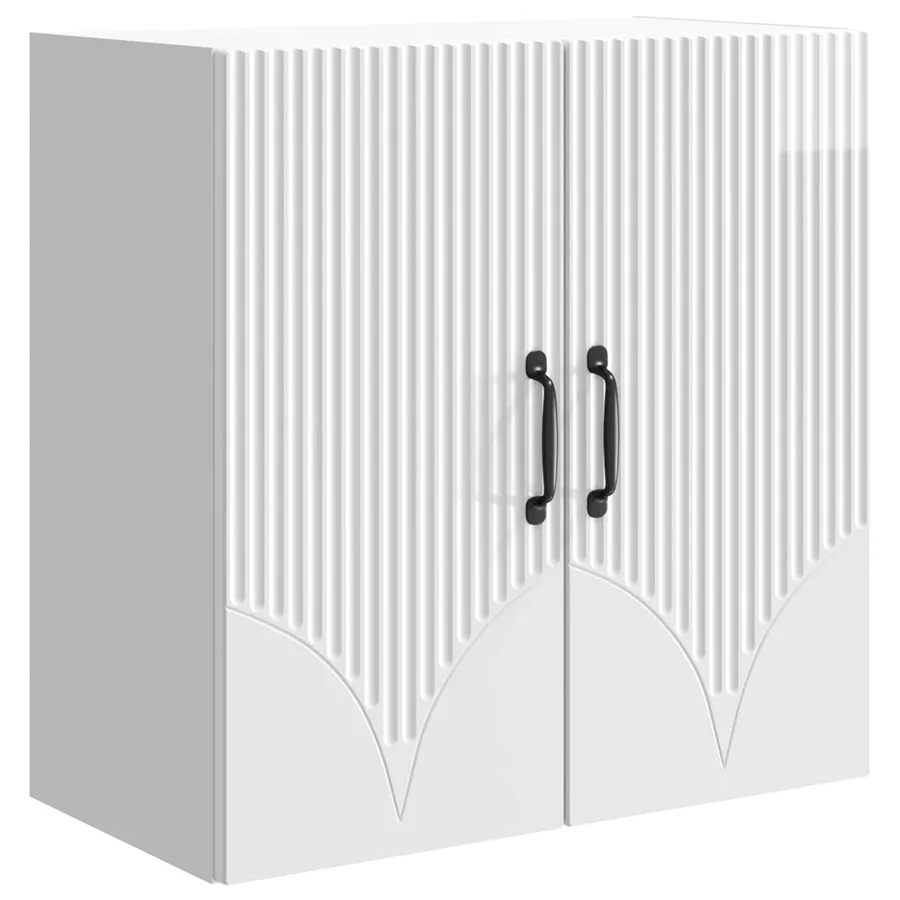 Armoire Murale Blanc brillant 59 x 31 x 60 cm Bois d'ingénierie - 2