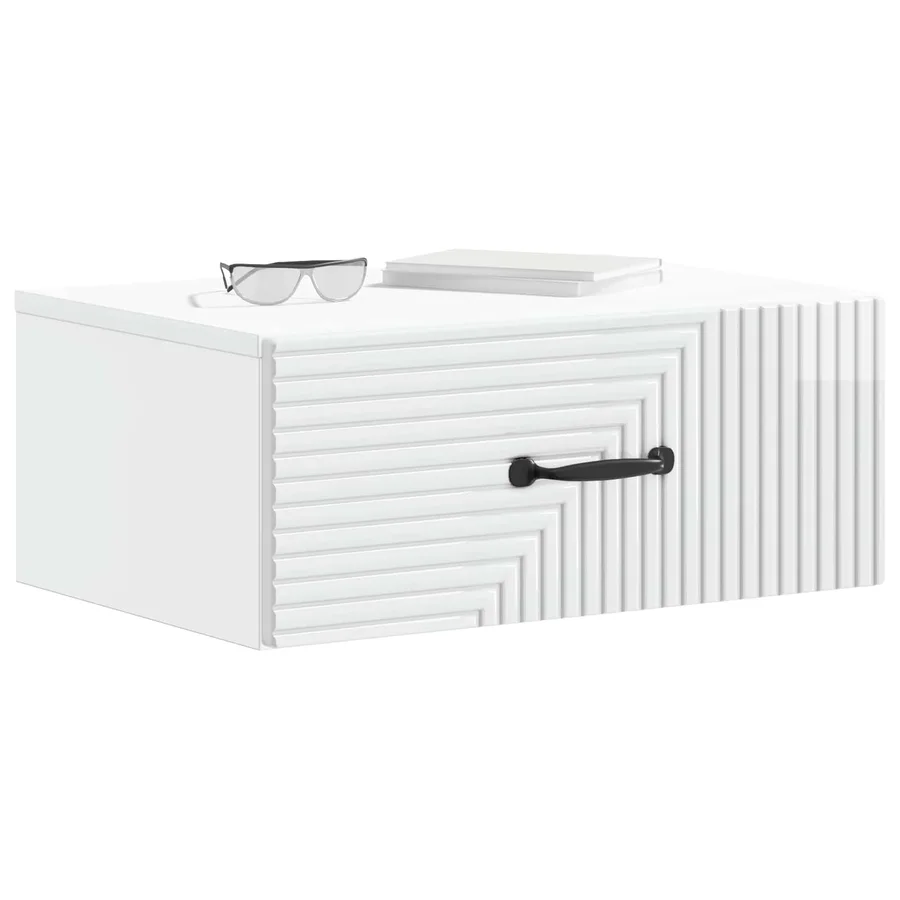 Cabinet de chevet mural Blanc brillant 49 x 34,5 x 20 cm - 3