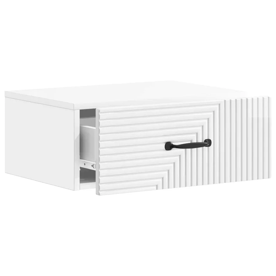 Cabinet de chevet mural Blanc brillant 49 x 34,5 x 20 cm - 4