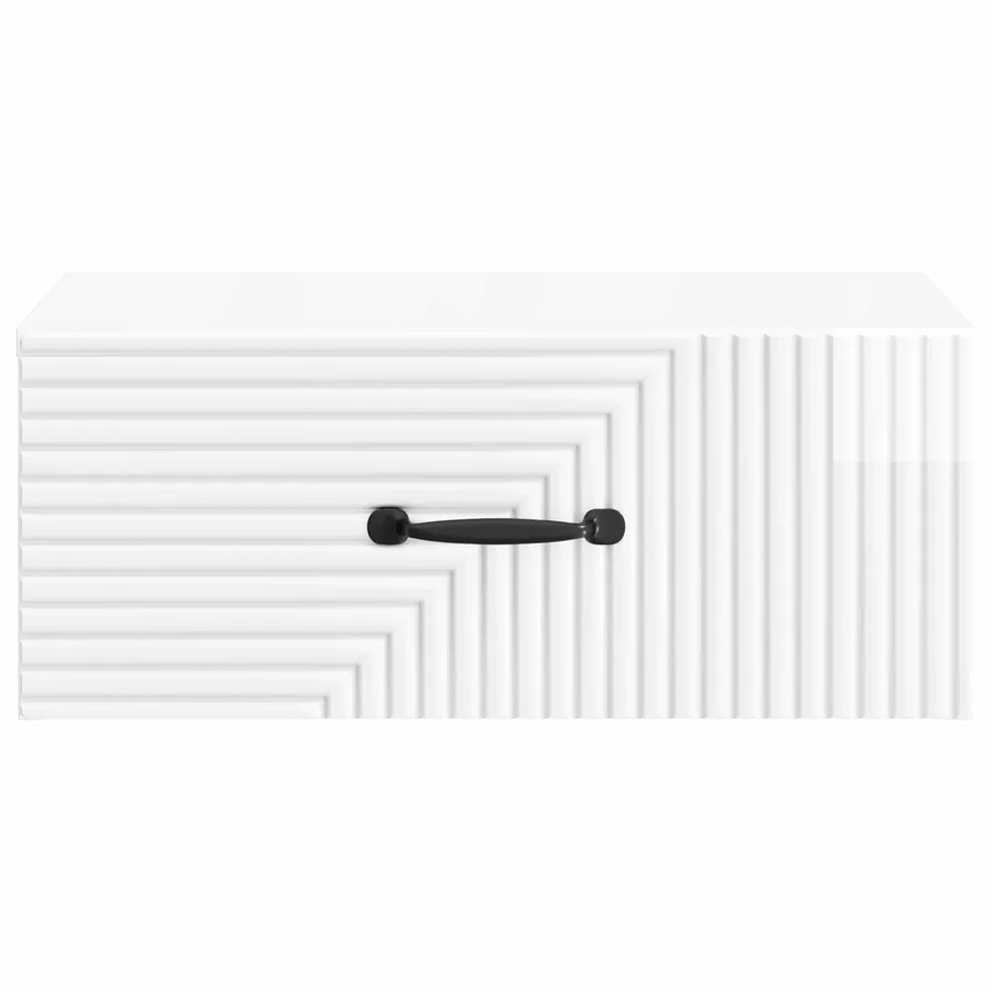 Cabinet de chevet mural Blanc brillant 49 x 34,5 x 20 cm - 5