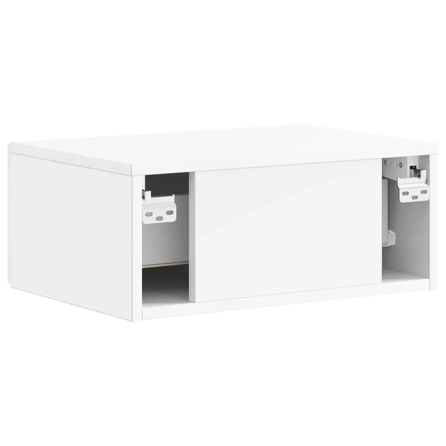 Cabinet de chevet mural Blanc brillant 49 x 34,5 x 20 cm - 7