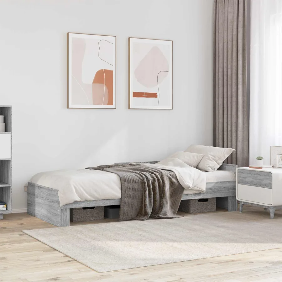 Cadre de lit avec tête de lit Sonoma gris 80 x 200 cm