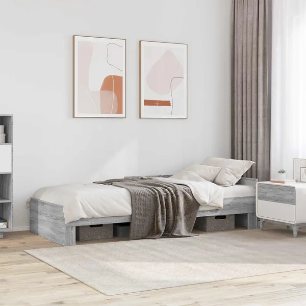 Cadre de lit avec tête de lit Sonoma gris 80 x 200 cm