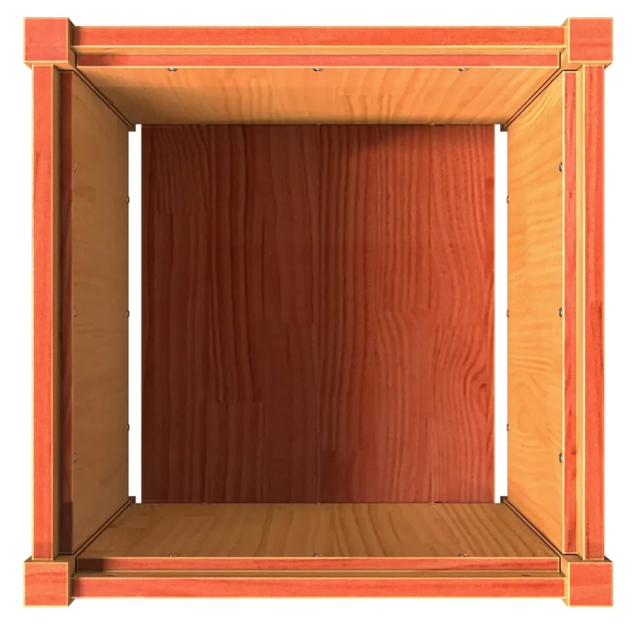 Jardinière cire marron 50x50x50 cm bois de pin massif - 8