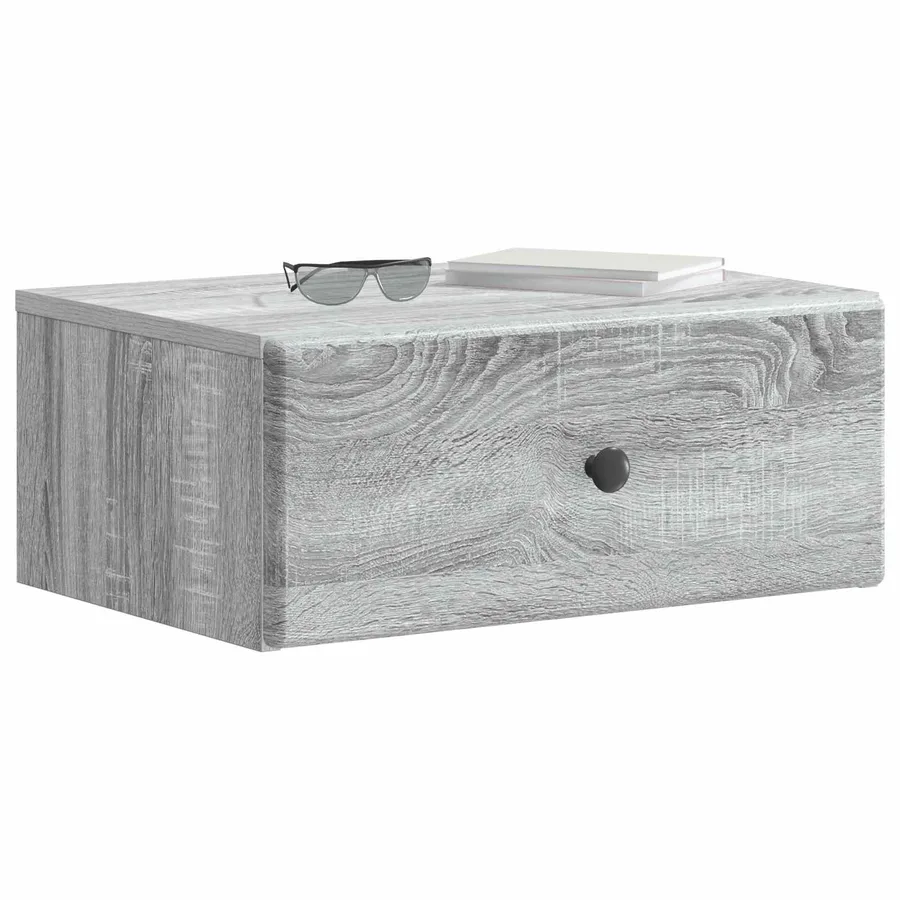 Cabinet de chevet mural Sonoma gris 49 x 34,5 x 20 cm - 3