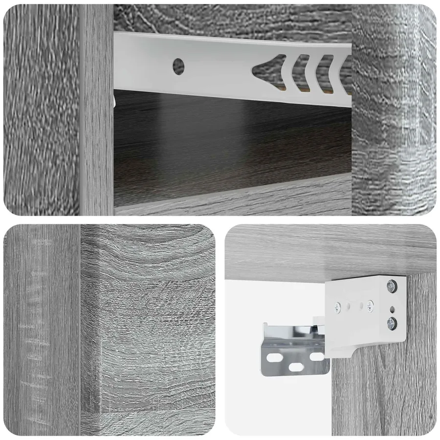 Cabinet de chevet mural Sonoma gris 49 x 34,5 x 20 cm - 8