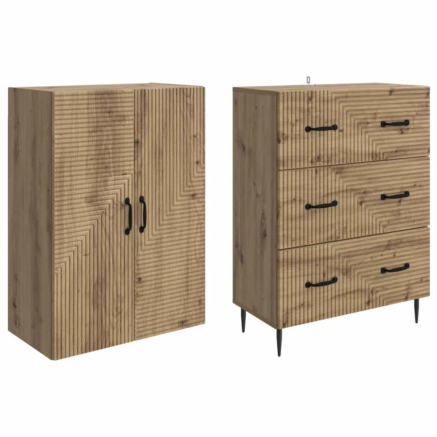Ensemble de Meubles 2 pc 66 x 34,5 x 90 cm Bois d'ingénierie - 4