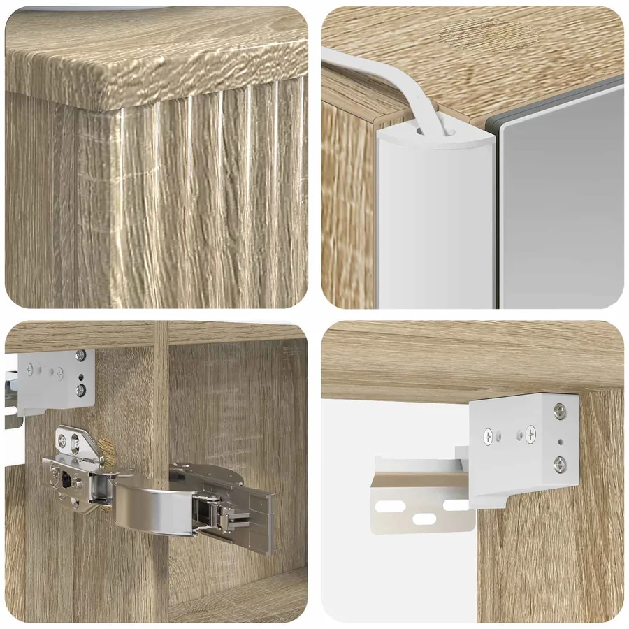 Ensemble de mobilier de salle de bain 5 pcs Chêne Sonoma - 10