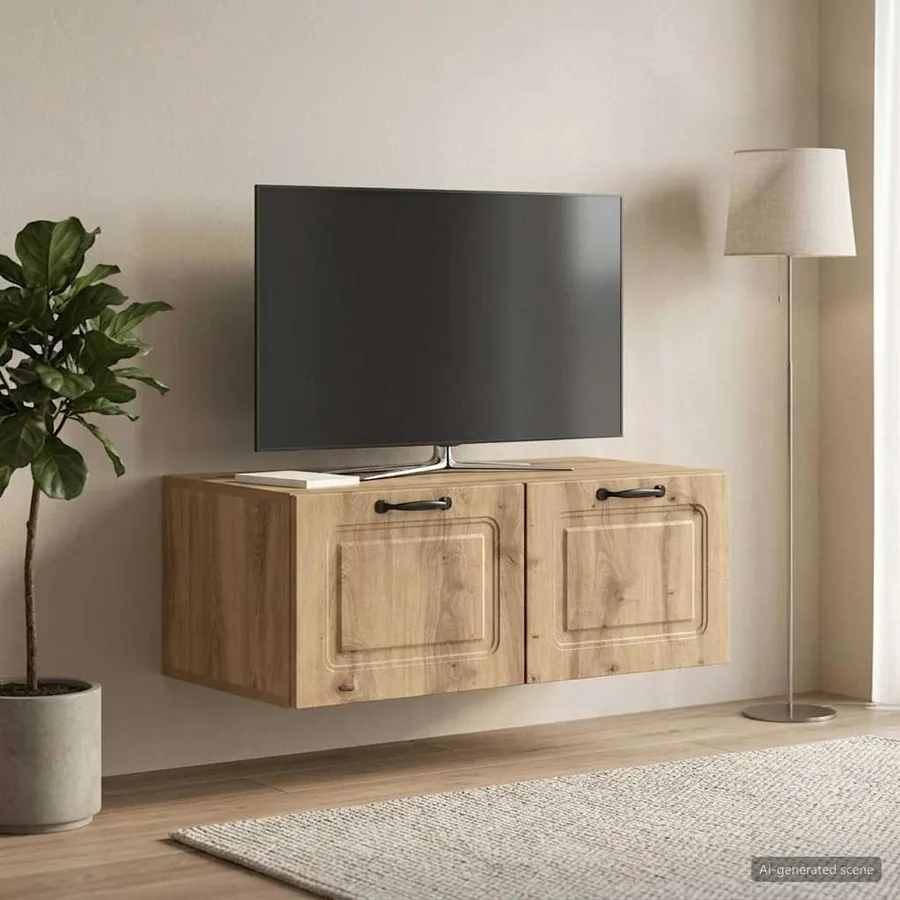 Meuble TV mural 78,5 x 41 x 30 cm Chêne artisanal