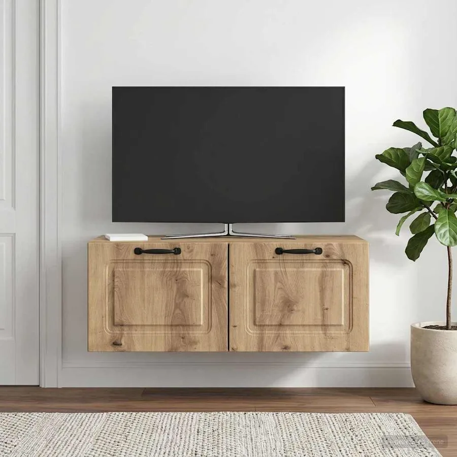 Meuble TV mural 78,5 x 41 x 30 cm Chêne artisanal - 4