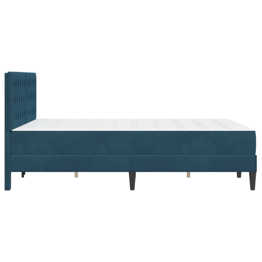 Cadre de lit avec matelas Bleu 140 x 190 cm Velours - 7