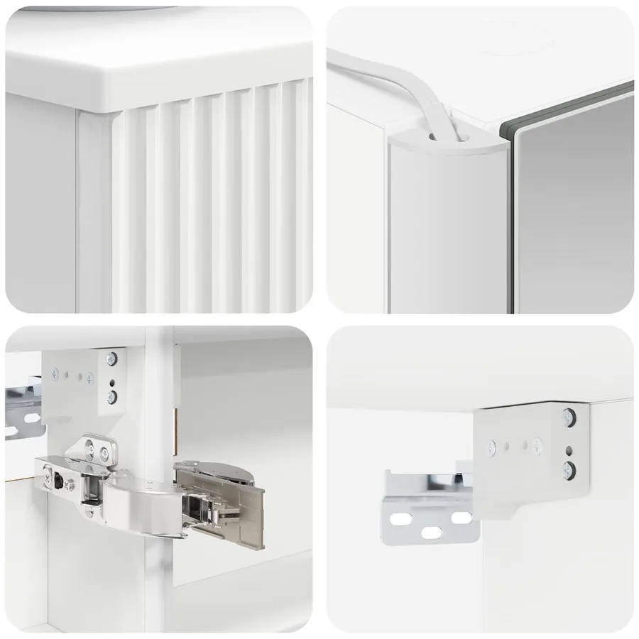 Ensemble de mobilier de salle de bain 5 pcs Blanc - 8