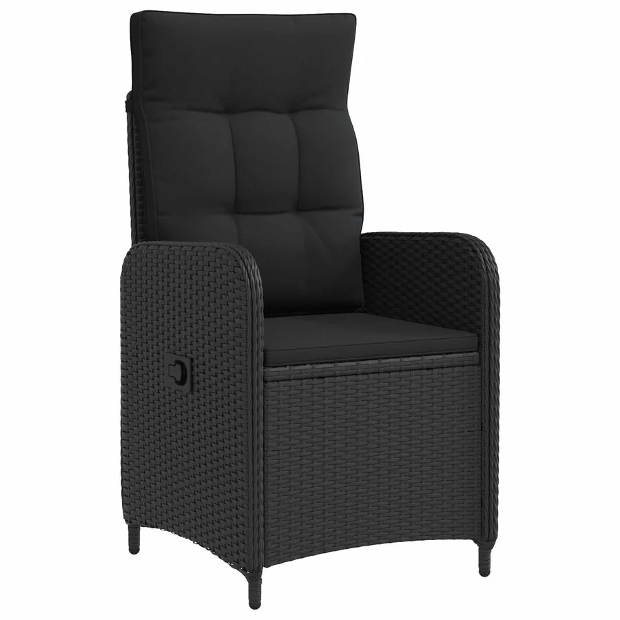 Chaise de jardin inclinable Noir polyrotin - 2