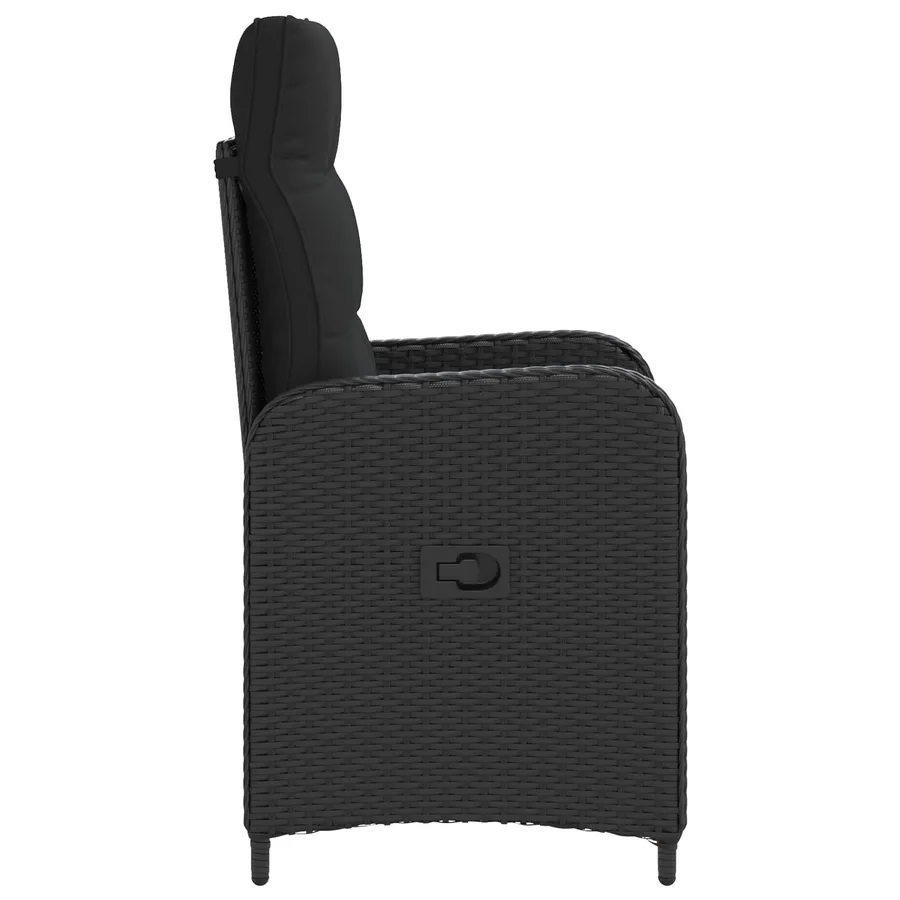 Chaise de jardin inclinable Noir polyrotin - 5