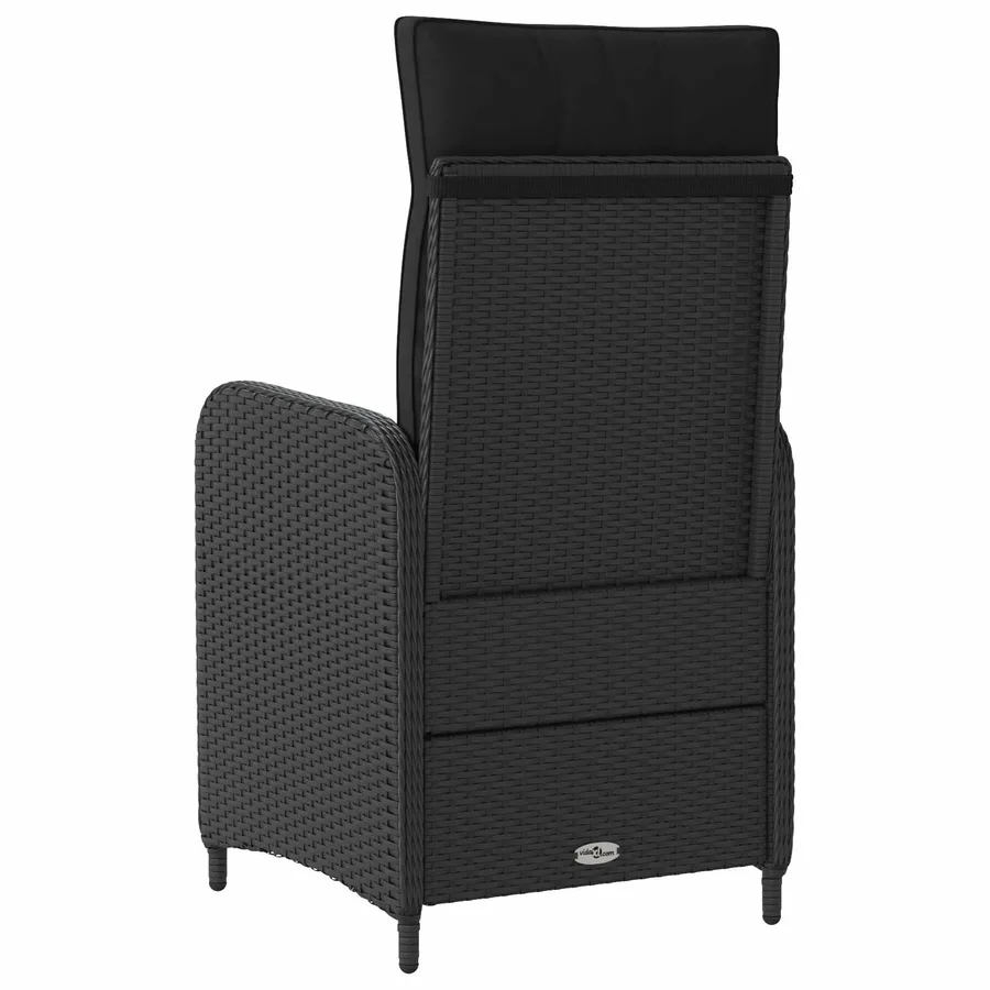 Chaise de jardin inclinable Noir polyrotin - 6