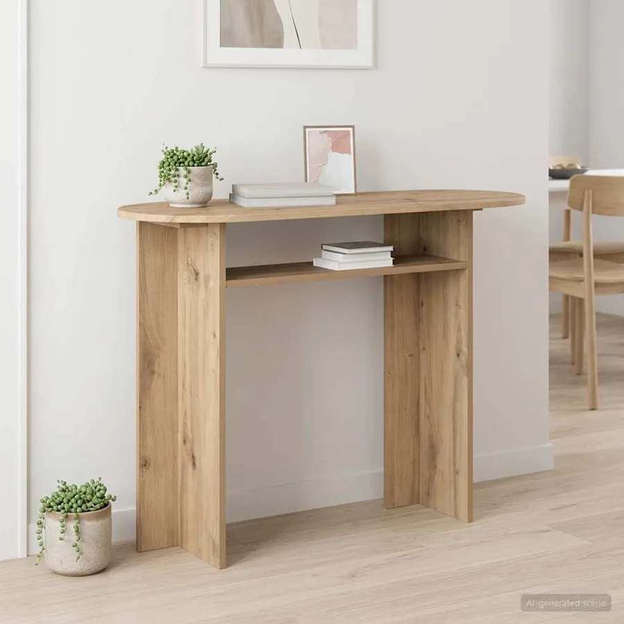 Table console Chêne artisanal 100 x 39,5 x 75 cm - 4