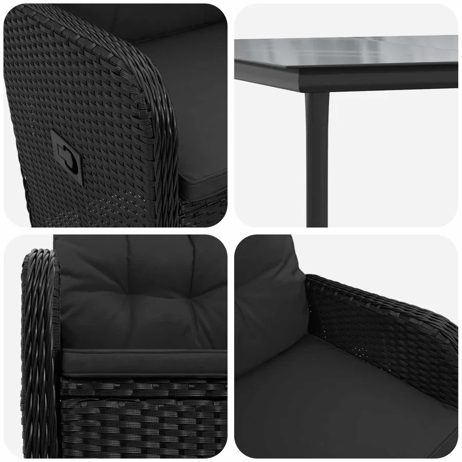 Ensemble de Tables Basses avec coussin avec oreiller 5 pcs - 7