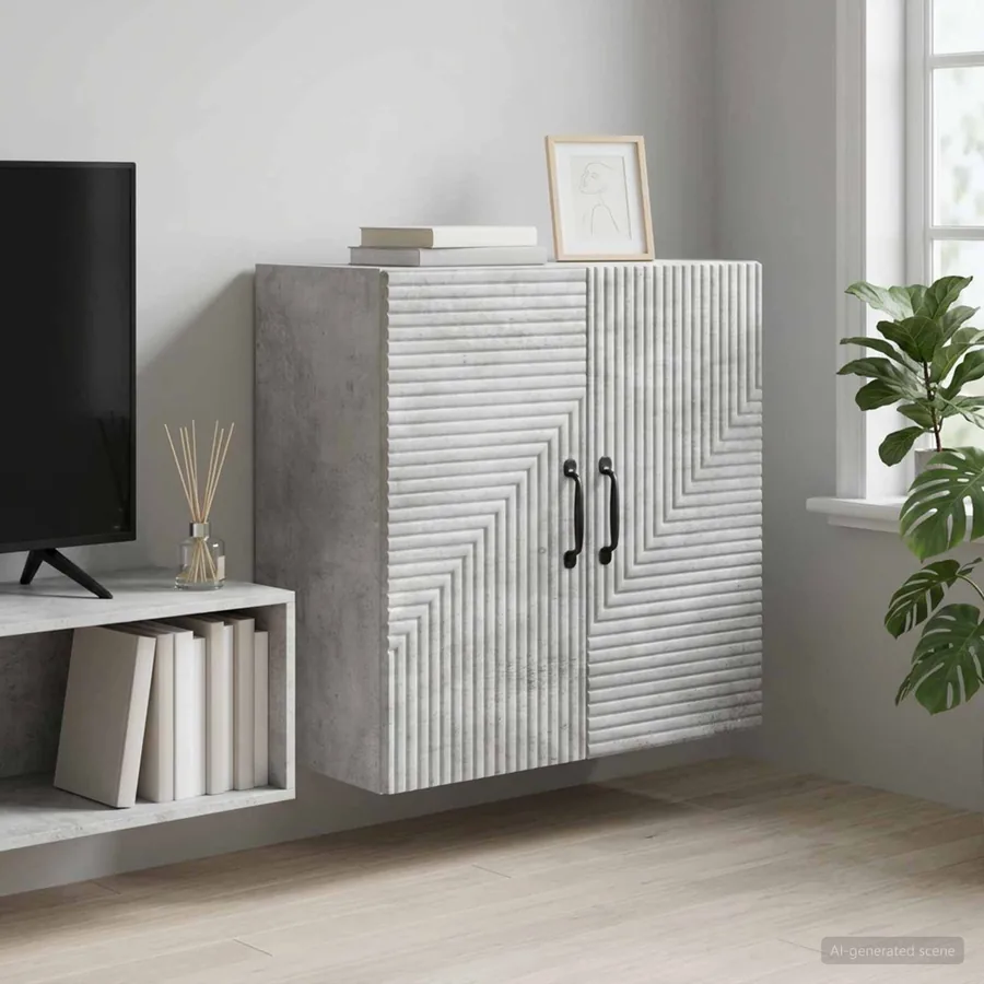 Armoire Murale Gris béton 59 x 31 x 60 cm Bois d'ingénierie