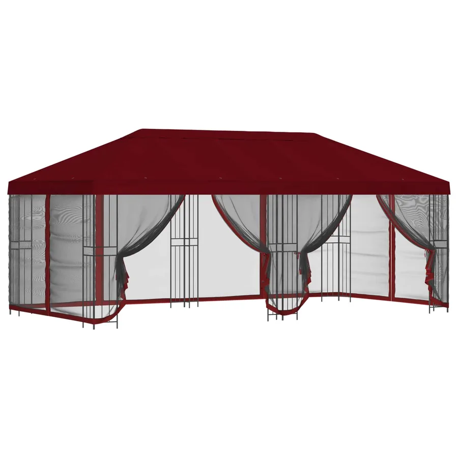 Gazebo avec murs latéraux 6 x 3 m Bordeaux Polyester et Acier - 2