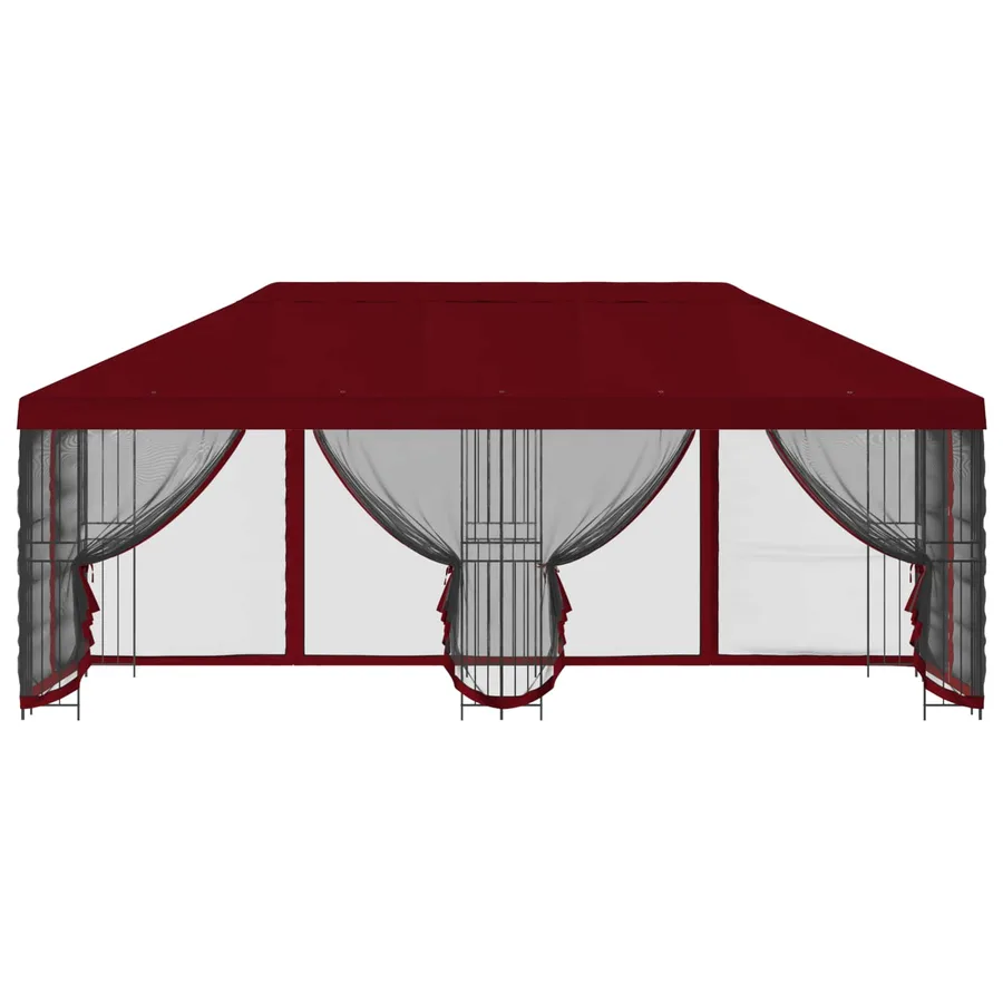 Gazebo avec murs latéraux 6 x 3 m Bordeaux Polyester et Acier - 3