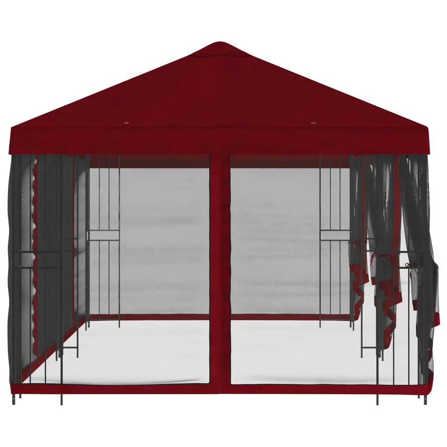 Gazebo avec murs latéraux 6 x 3 m Bordeaux Polyester et Acier - 4