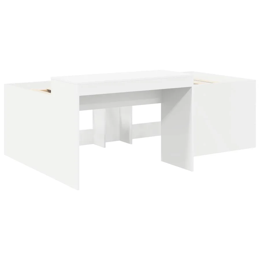 Cadre de lit avec tunnel 3 pc Blanc et rose Bois d'ingénierie - 4