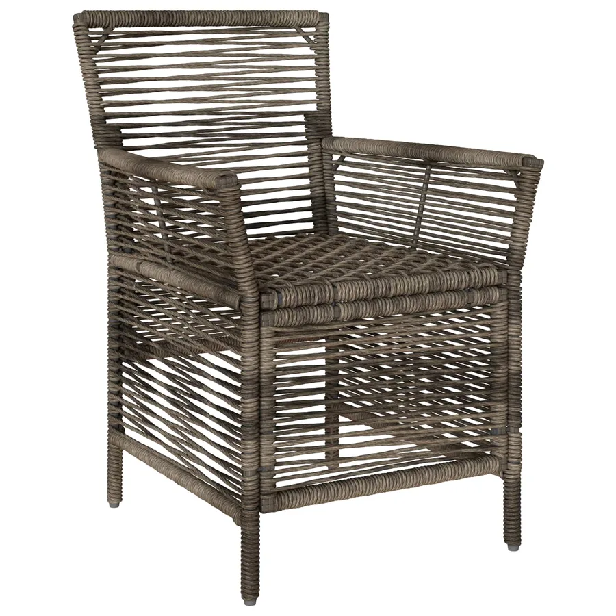 Chaise d'Extérieur 4 pcs Gris et Gris foncé polyrotin - 4