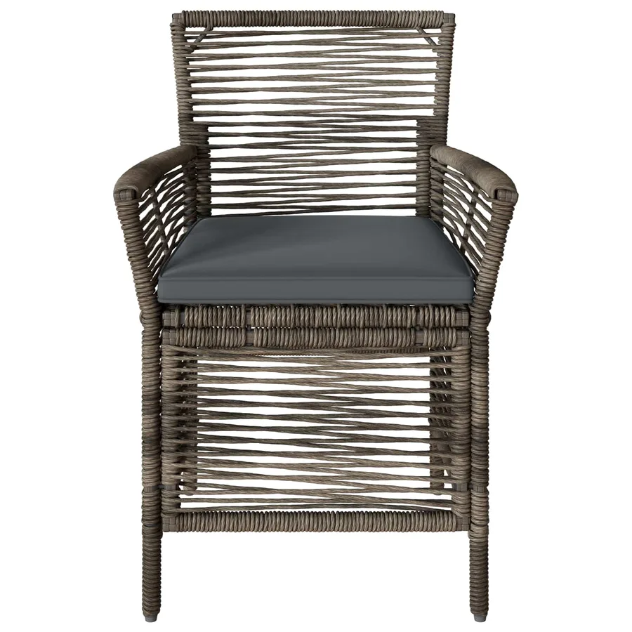 Chaise d'Extérieur 4 pcs Gris et Gris foncé polyrotin - 5