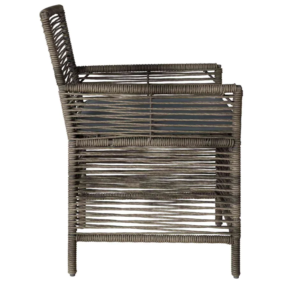 Chaise d'Extérieur 4 pcs Gris et Gris foncé polyrotin - 6
