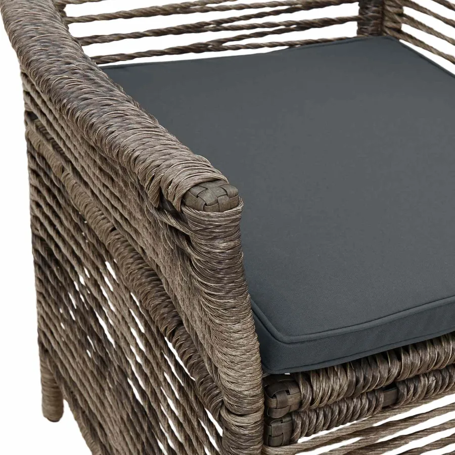 Chaise d'Extérieur 4 pcs Gris et Gris foncé polyrotin - 9