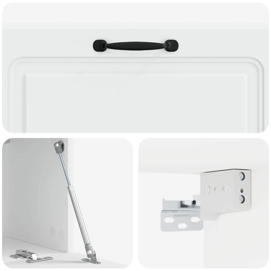 Meuble TV mural Blanc 78,5 x 31 x 30 cm Bois d'ingénierie - 9