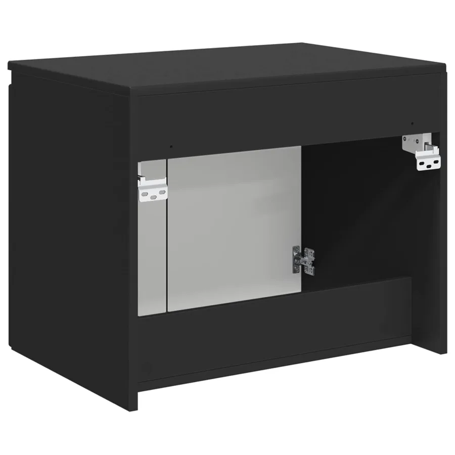 Cabinet de Salle de Bain Mural Noir 62,5 x 44,5 x 50 cm - 5