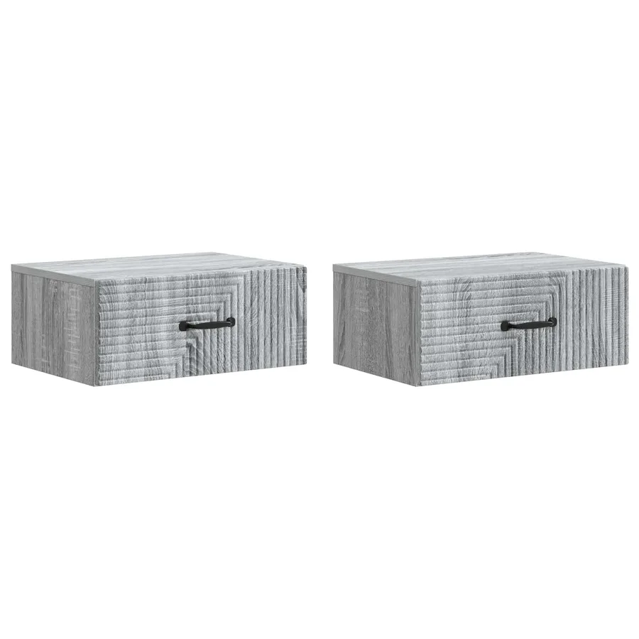Cabinet de chevet mural 2 pcs Sonoma gris 49 x 34,5 x 20 cm - 2