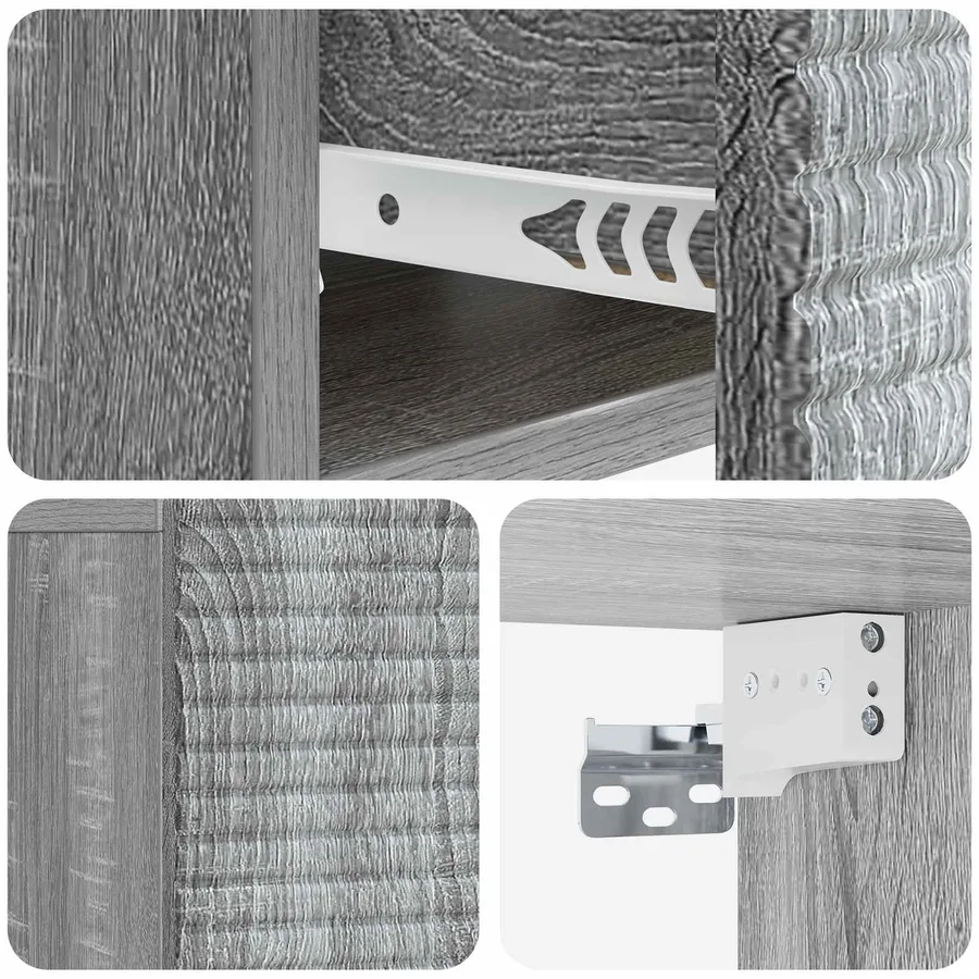 Cabinet de chevet mural 2 pcs Sonoma gris 49 x 34,5 x 20 cm - 8