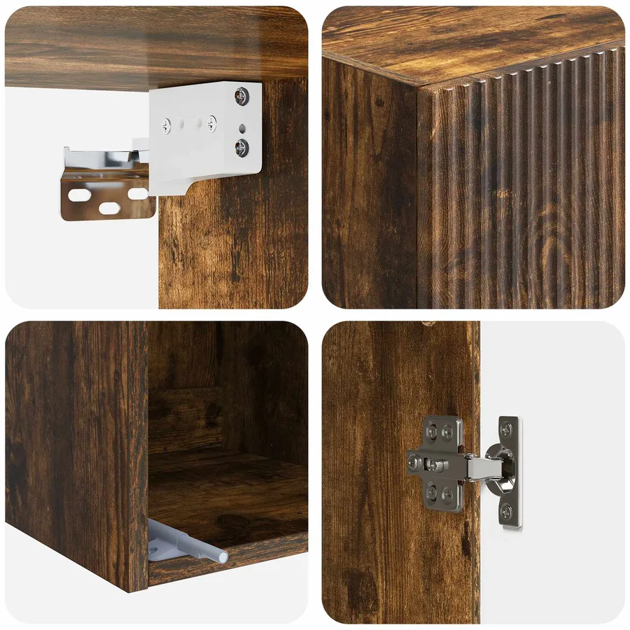 Armoire Murale Chêne fumé 33 x 34,5 x 90 cm Bois d'ingénierie - 7