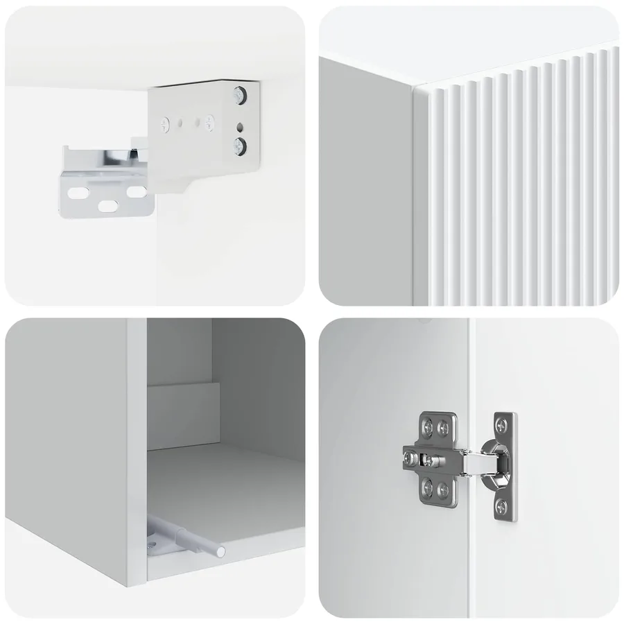 Armoire Murale 33 x 34,5 x 90 cm Bois d'ingénierie Blanc - 7