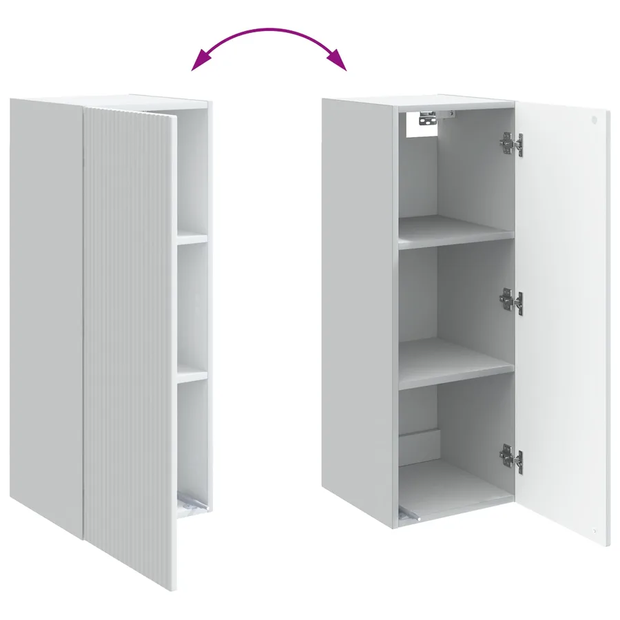 Armoire Murale 33 x 34,5 x 90 cm Bois d'ingénierie Blanc - 8