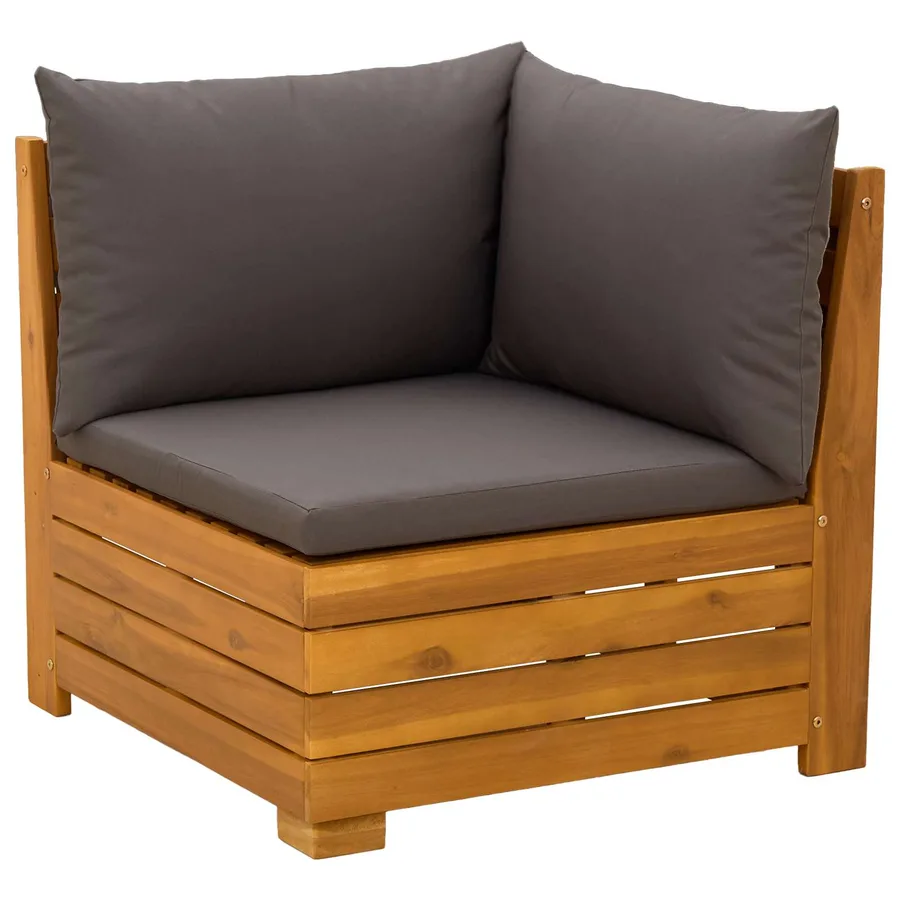 Ensemble de canapés d'extérieur avec coussin 5 Pièce Marron - 4