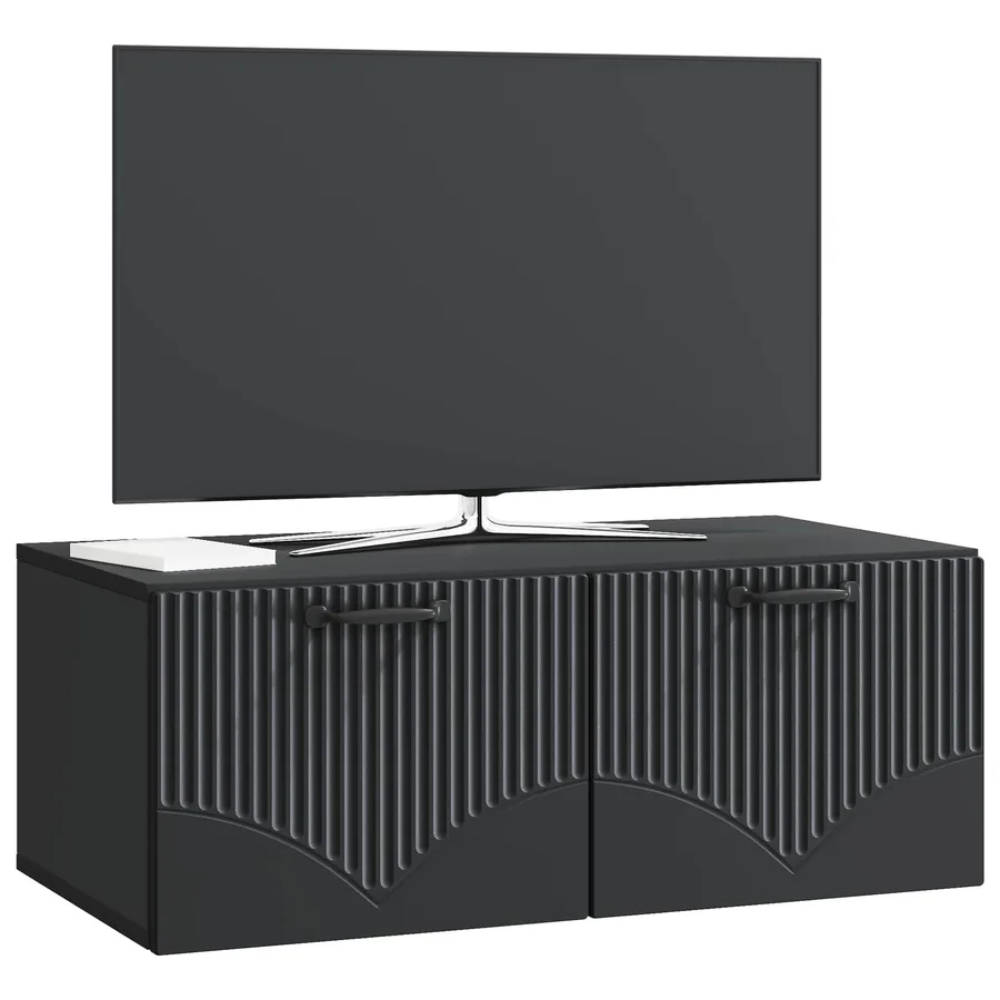 Meuble TV mural Noir 78,5 x 41 x 30 cm Bois d'ingénierie - 3